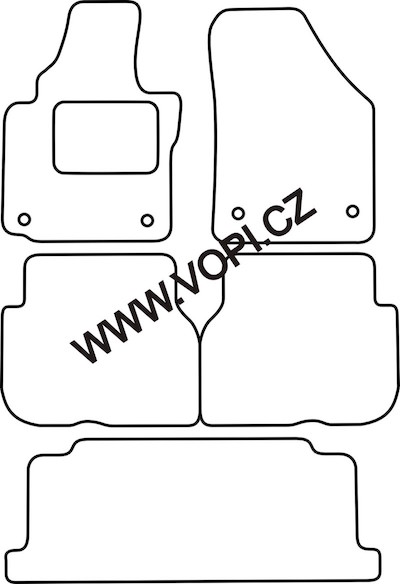 Textil-Autoteppiche Volkswagen Touran 7 míst 2003 - 2015 Royalfit (4936)